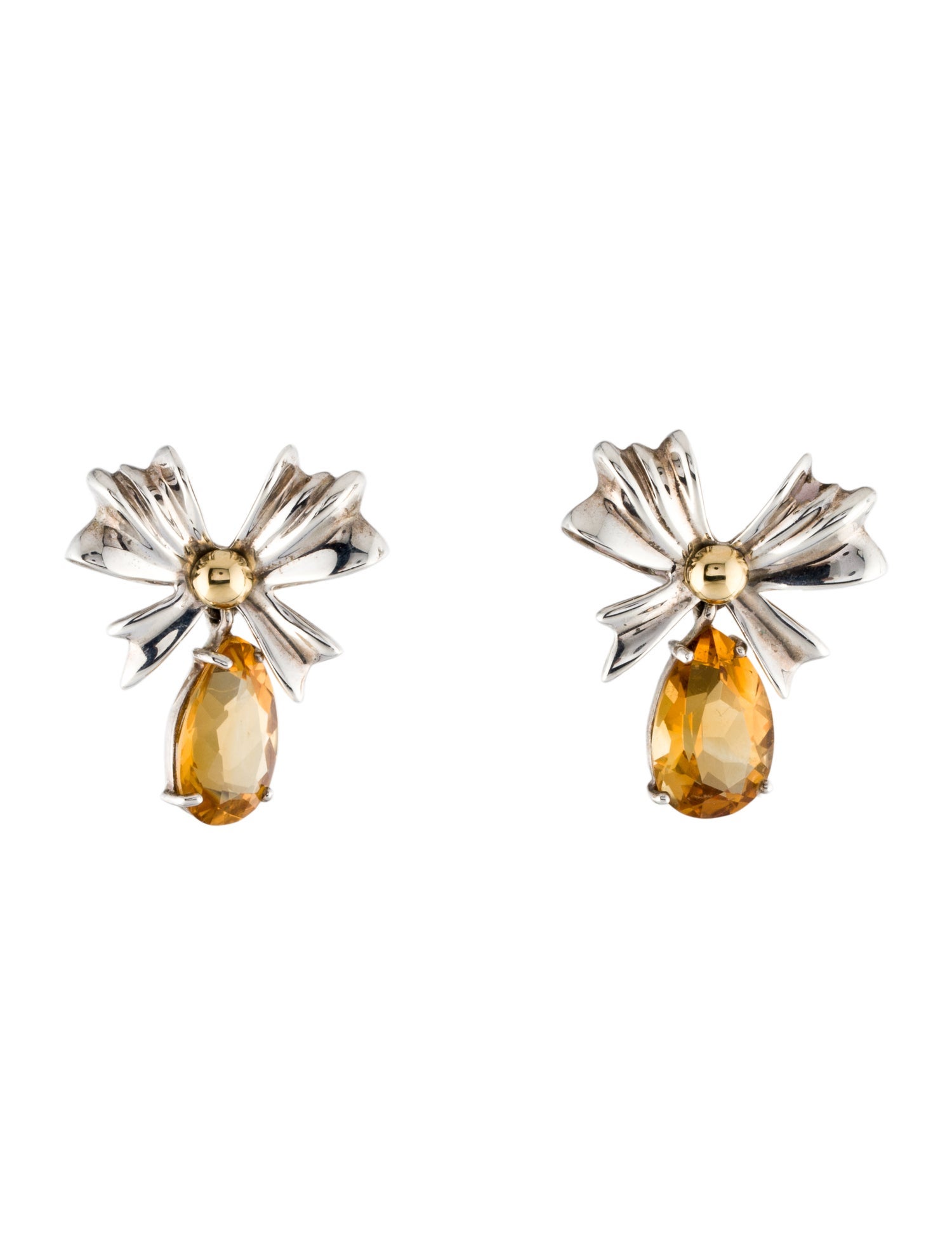 Tiffany & Co. Vintage Citrine Bow Earclips