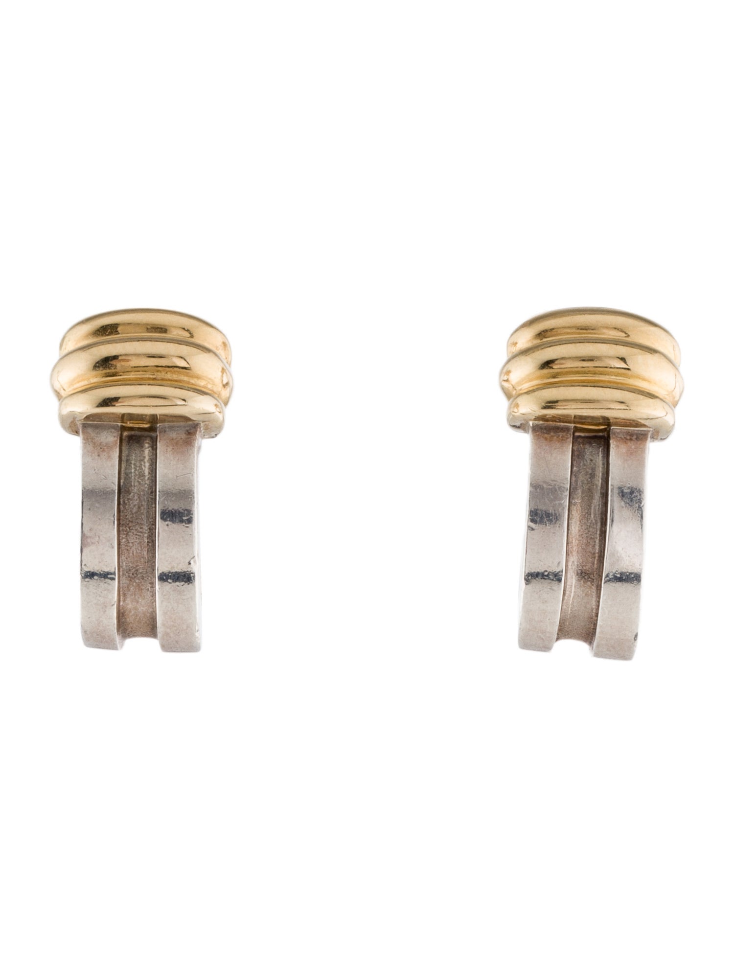 Tiffany & Co. Vintage Two-Tone Atlas Groove Earclips