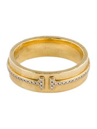 Tiffany & Co. 18K Diamond Narrow Tiffany T Band