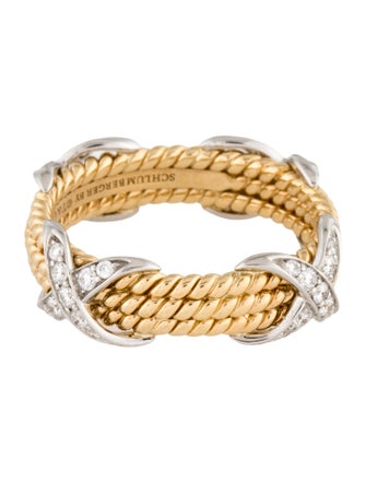 Tiffany & Co. Two-Tone Diamond Tiffany Rope Band