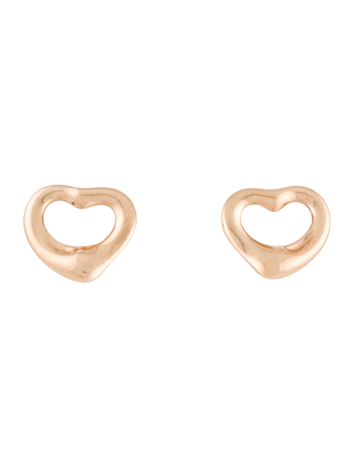 Tiffany & Co. 18K Open Heart Stud Earrings, 11mm