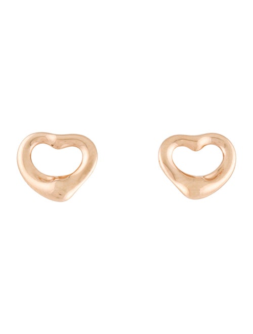 Tiffany & Co. 18K Open Heart Stud Earrings, 11mm