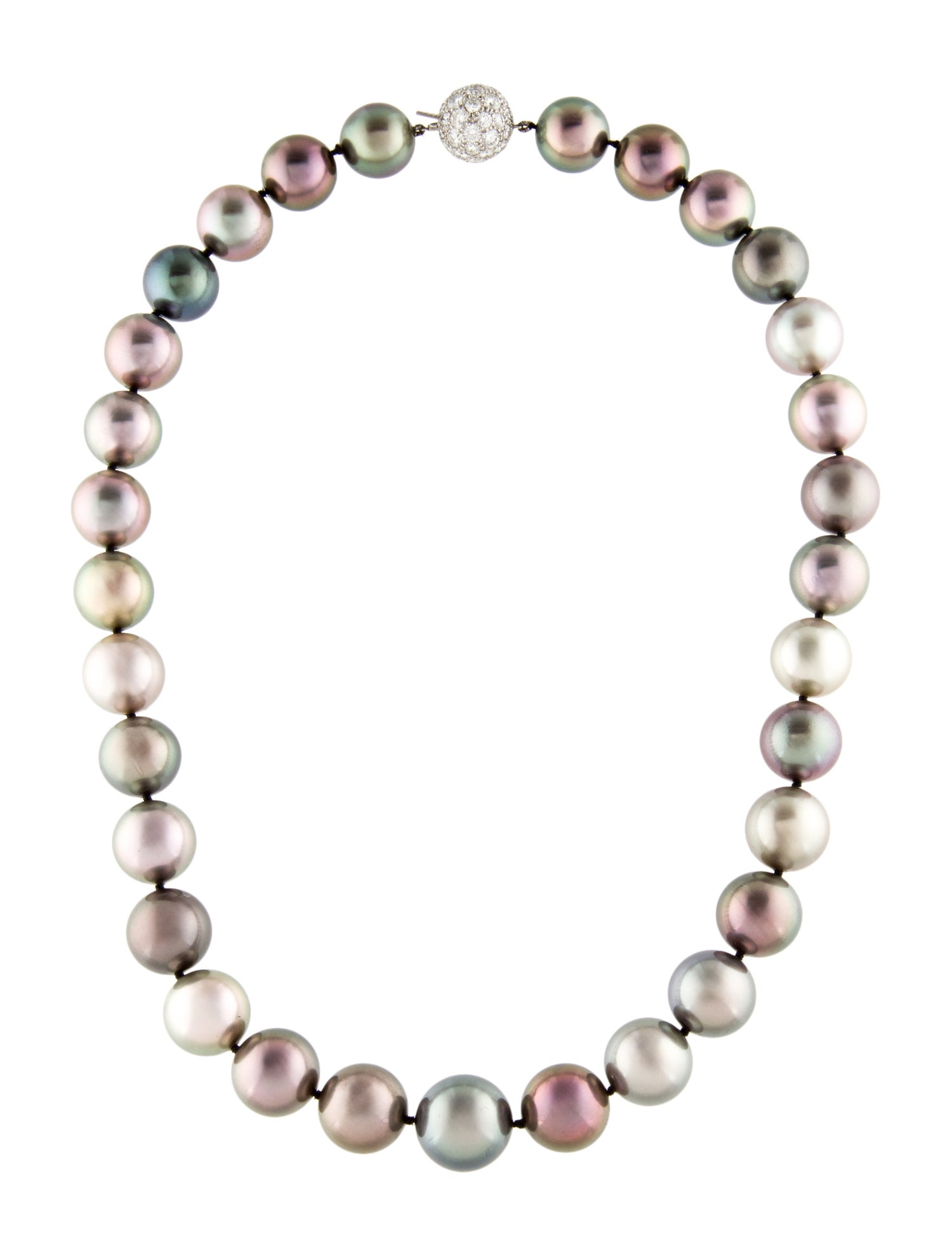 Tiffany & Co. Platinum 2.47ctw Diamond & Pearl Strand Necklace