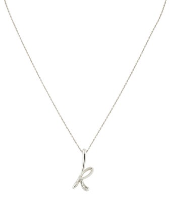Tiffany & Co. Diamond Letter 'K' Pendant Necklace