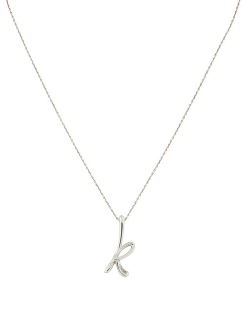 Tiffany & Co. Diamond Letter 'K' Pendant Necklace