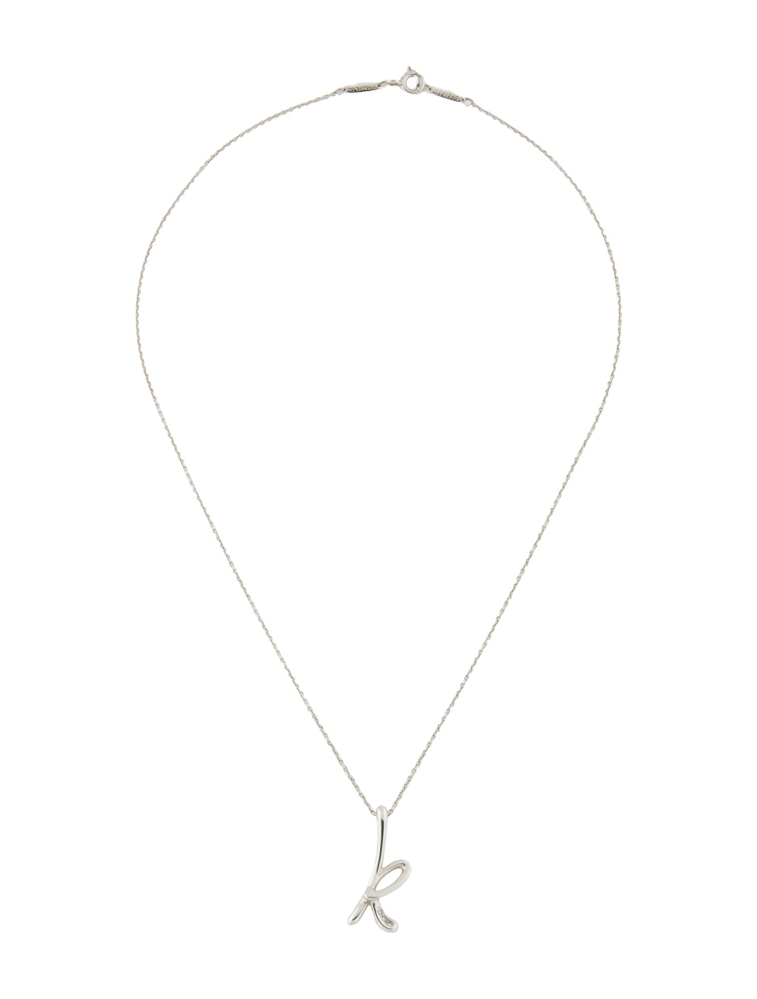 Tiffany & Co. Diamond Letter 'K' Pendant Necklace