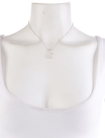 Tiffany & Co. Diamond Letter 'K' Pendant Necklace