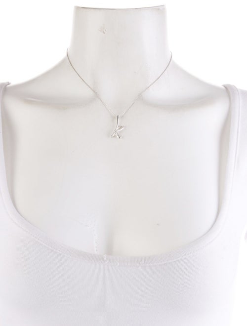 Tiffany & Co. Diamond Letter 'K' Pendant Necklace