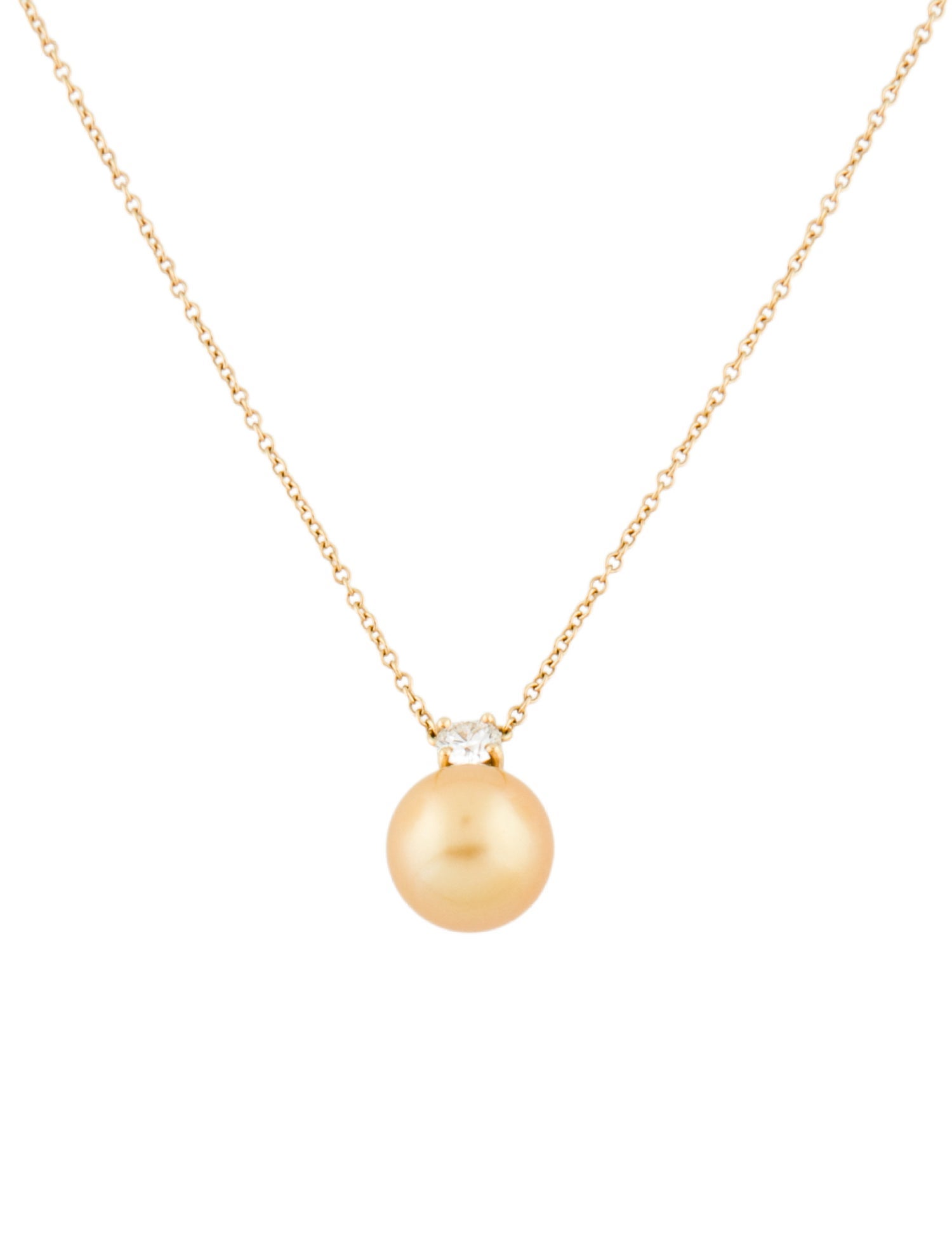 Tiffany & Co. 18K South Sea Pearl & Diamond Pendant Necklace