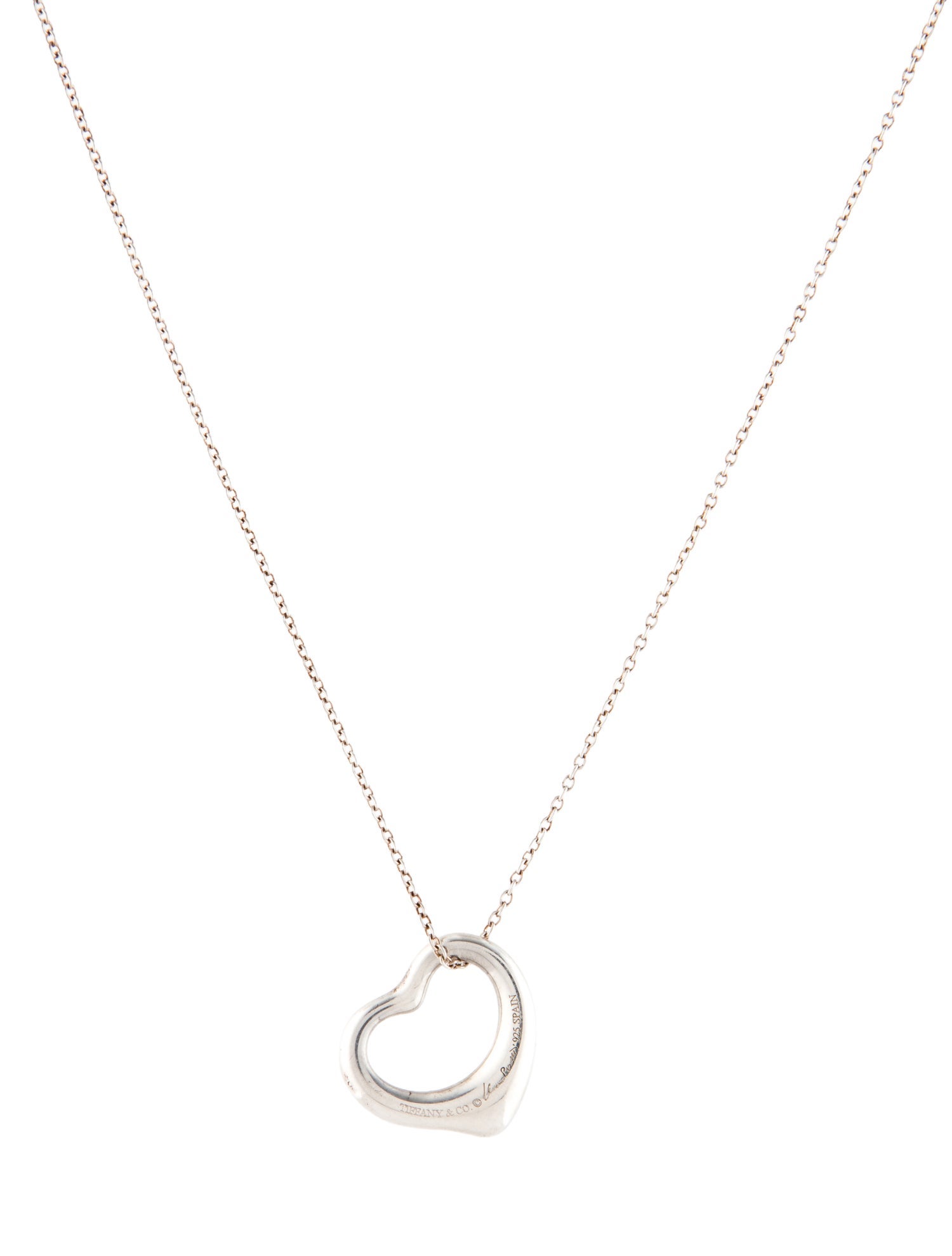 Tiffany & Co. Open Heart Pendant Necklace