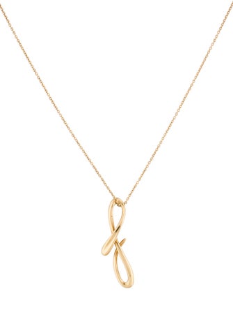 Tiffany & Co. 18K Alphabet Letter 'F' Pendant Necklace