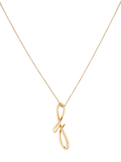 Tiffany & Co. 18K Alphabet Letter 'F' Pendant Necklace
