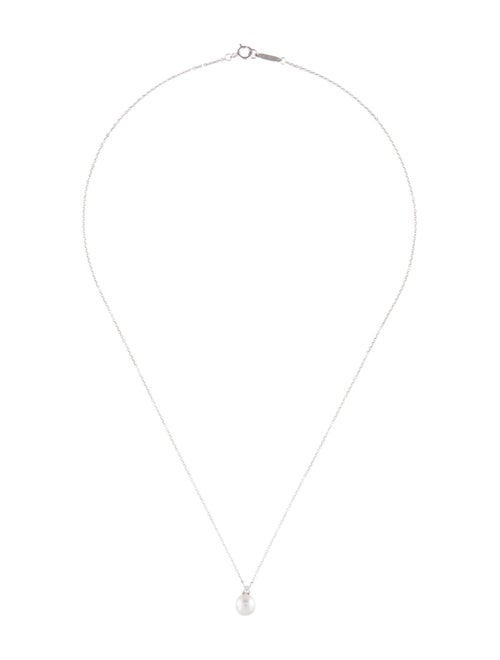 Tiffany & Co. 18K Akoya Pearl & Diamond Pendant Necklace
