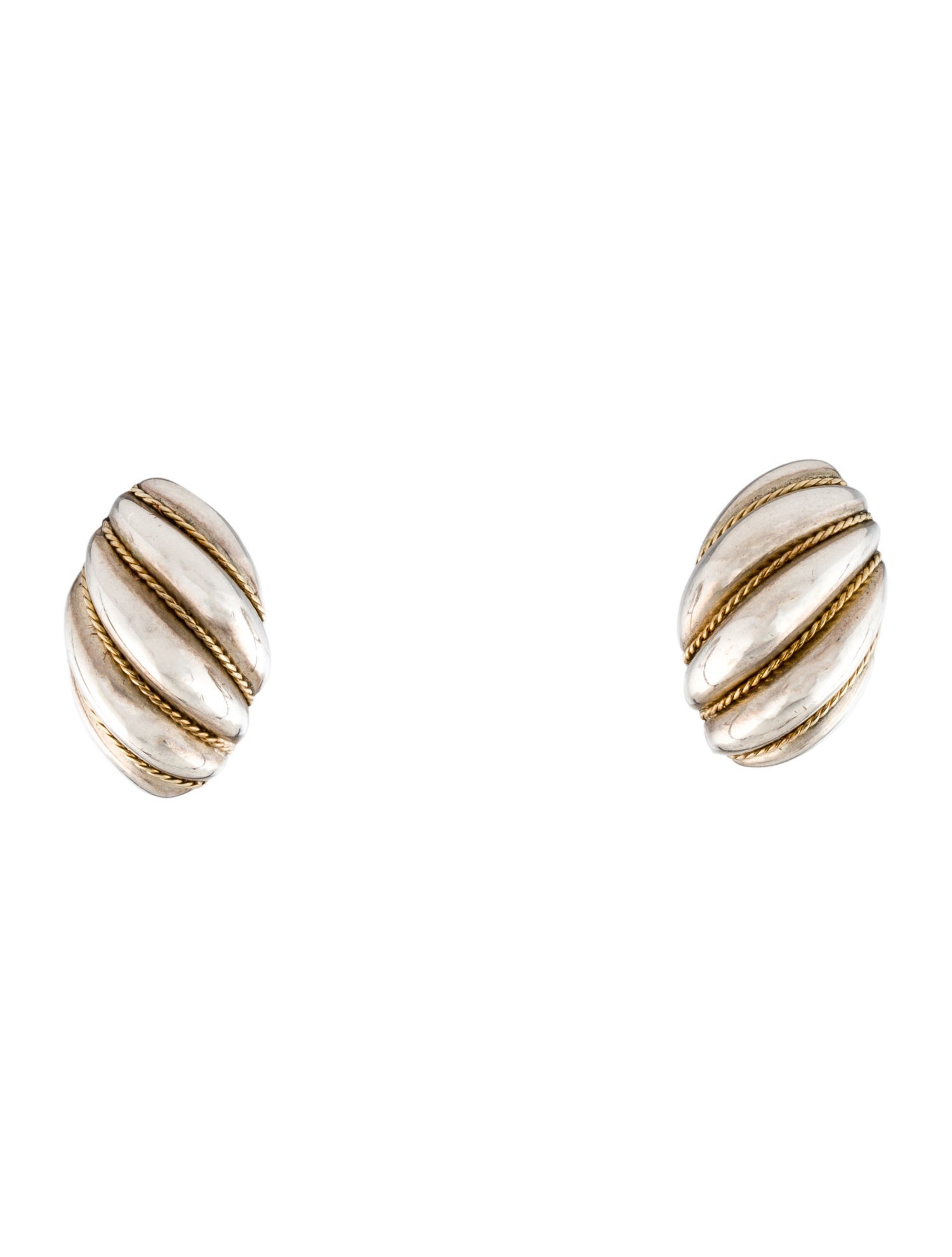 Tiffany & Co. Vintage Two Tone Earclip Earrings