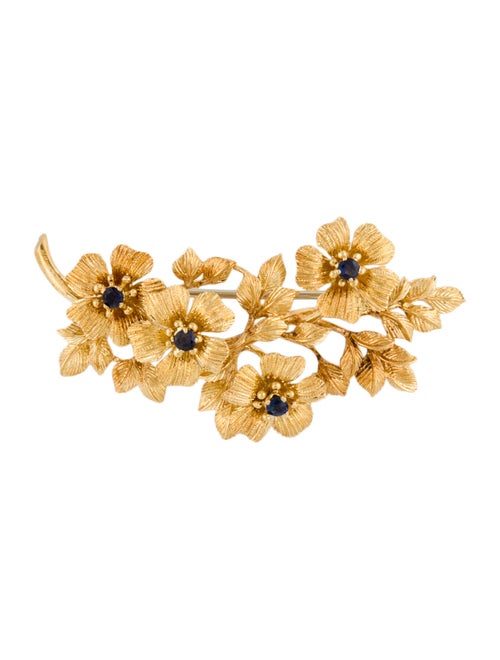 Tiffany & Co. 18K Sapphire Floral Brooch
