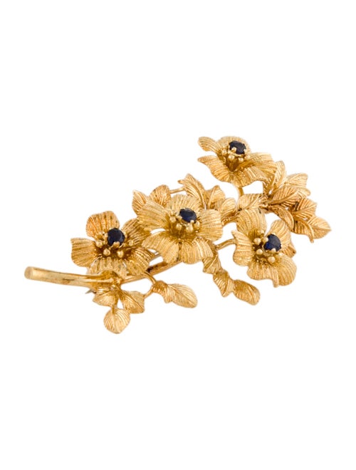 Tiffany & Co. 18K Sapphire Floral Brooch