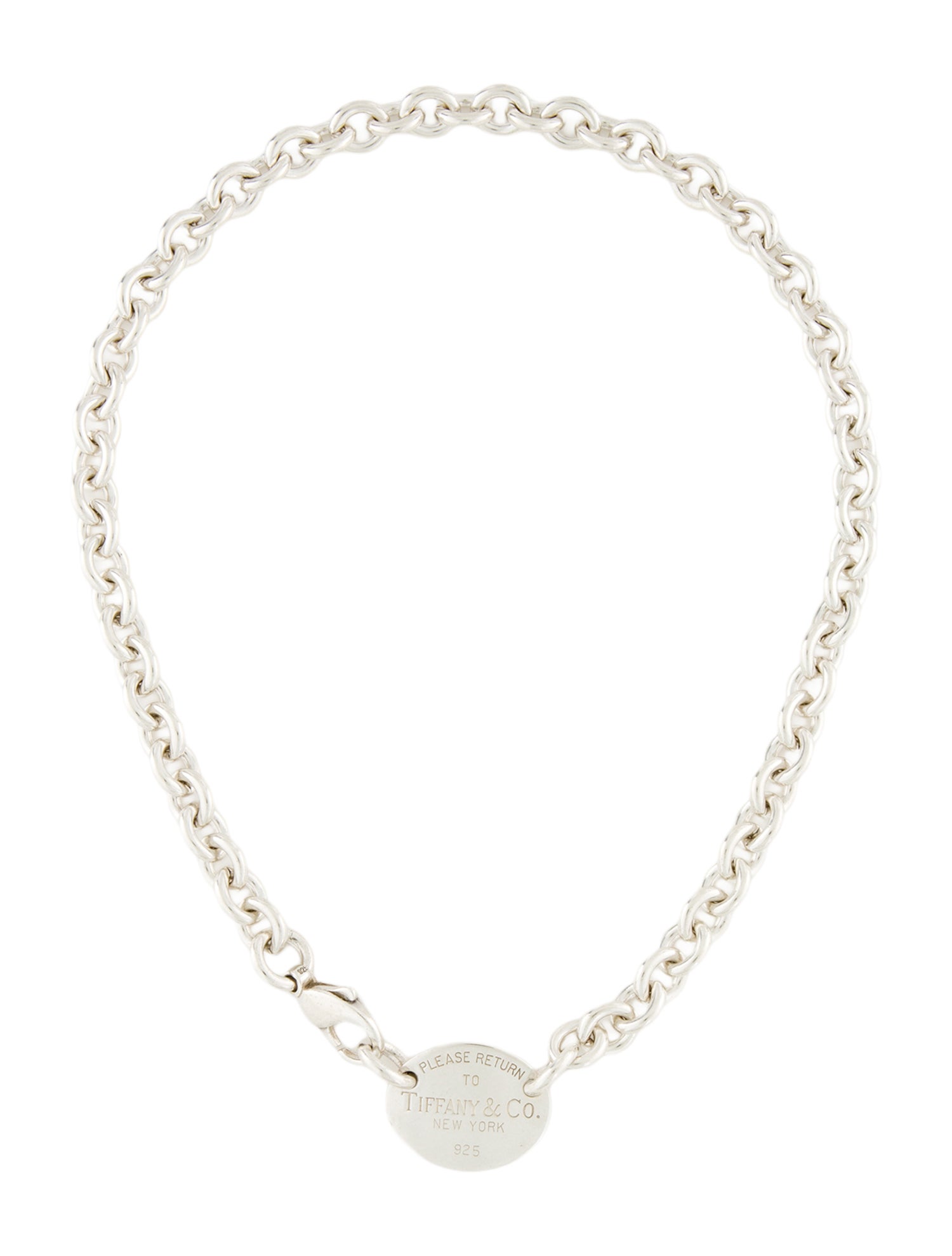 Tiffany & Co. Oval Tag Collar Necklace
