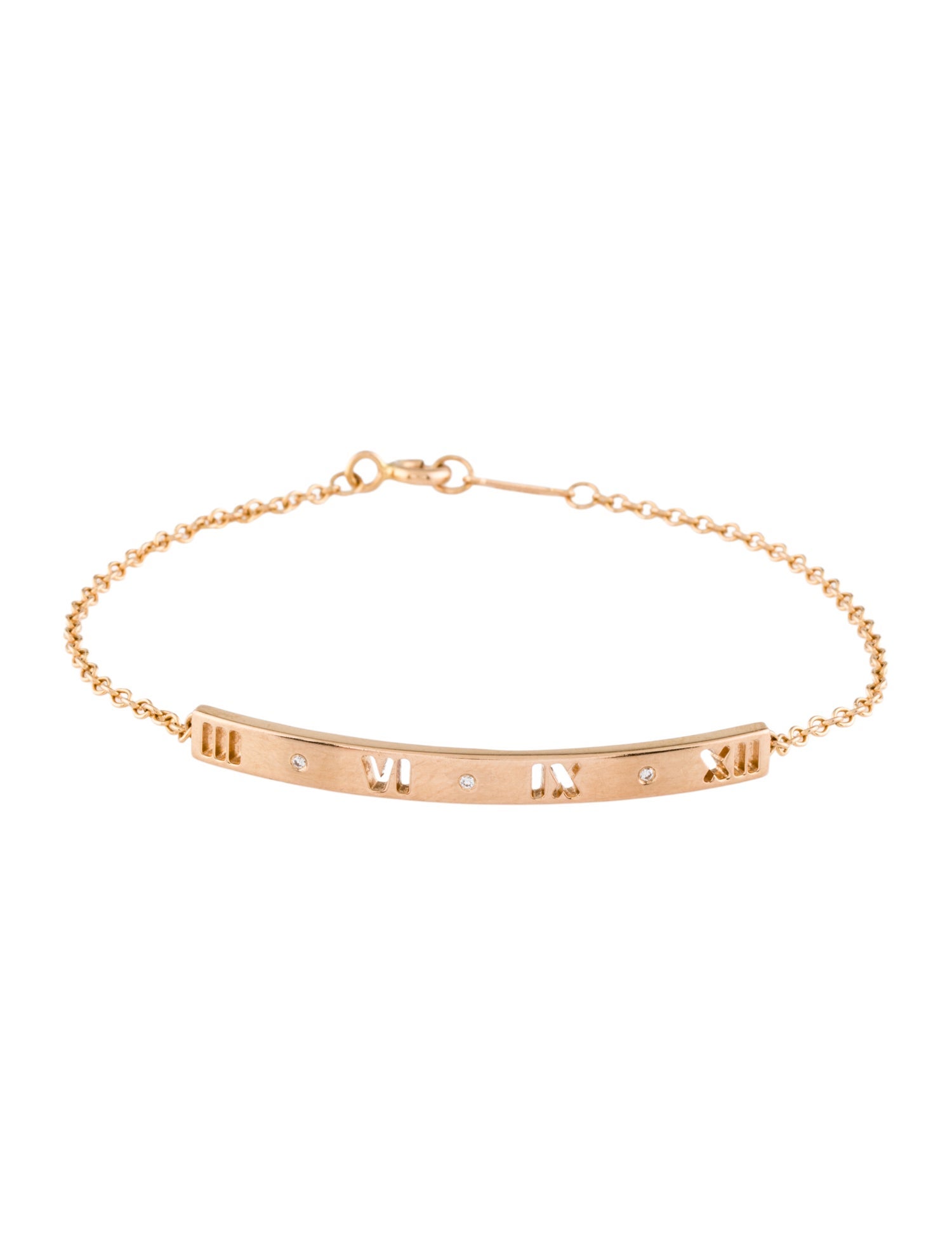 Tiffany & Co. 18K Diamond Pierced Atlas Bar Bracelet