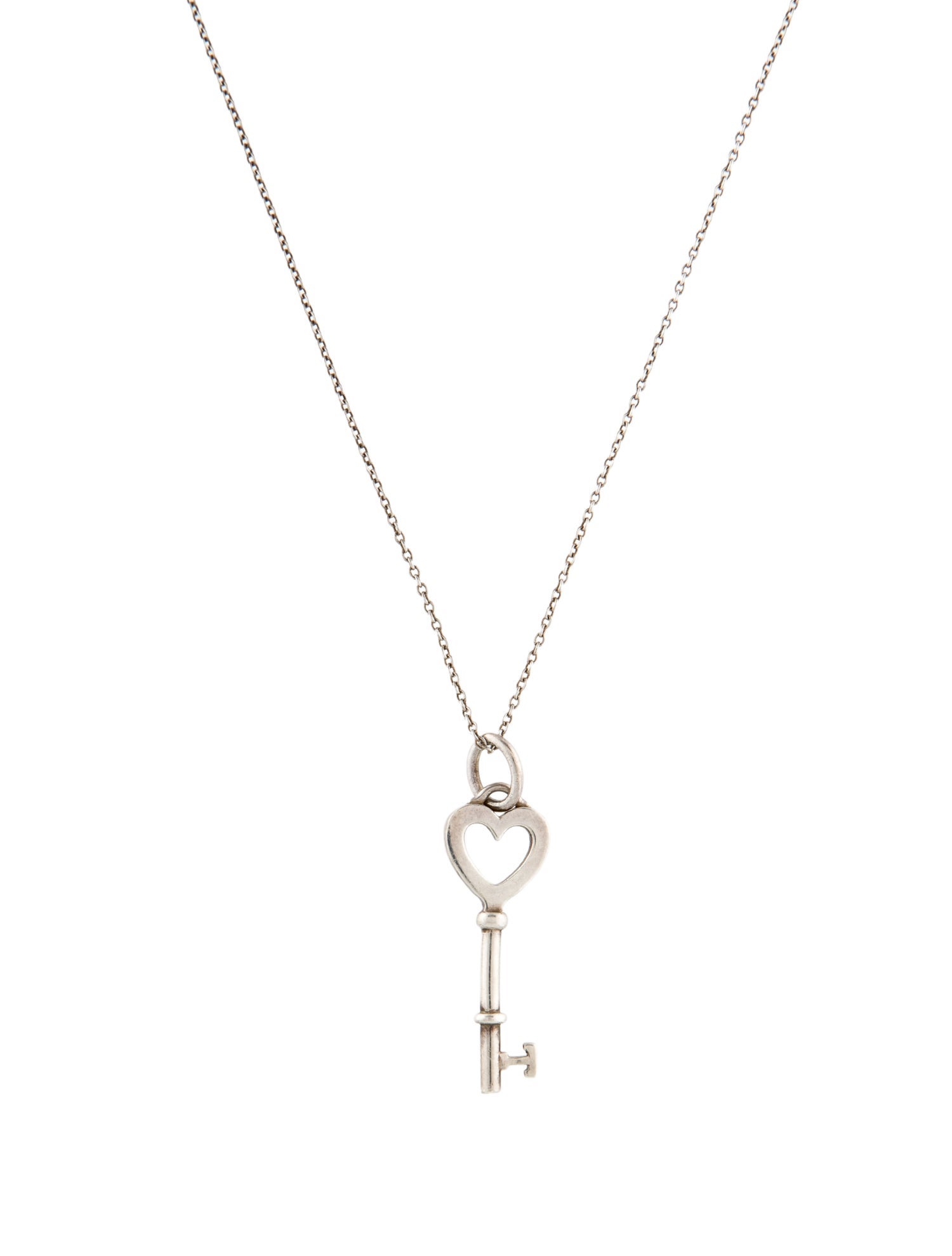 Tiffany & Co. Mini Heart Key Pendant Necklace