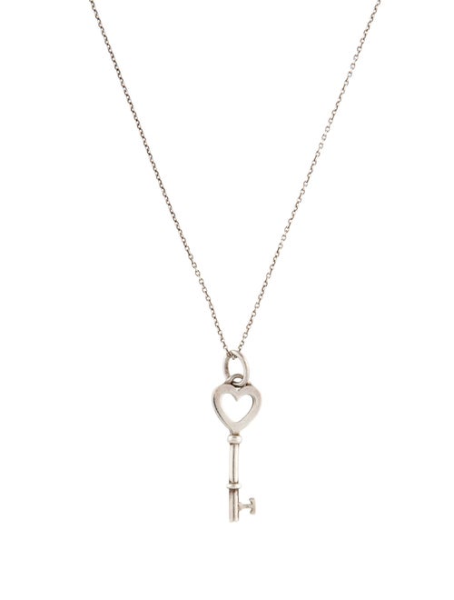 Tiffany & Co. Mini Heart Key Pendant Necklace
