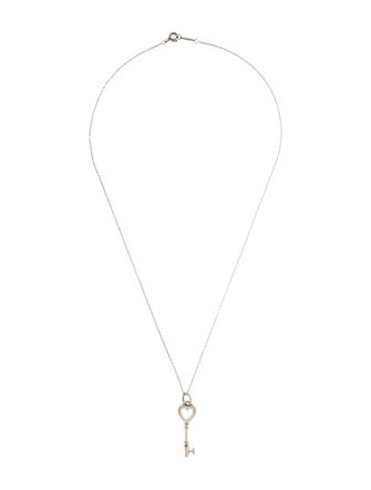 Tiffany & Co. Mini Heart Key Pendant Necklace