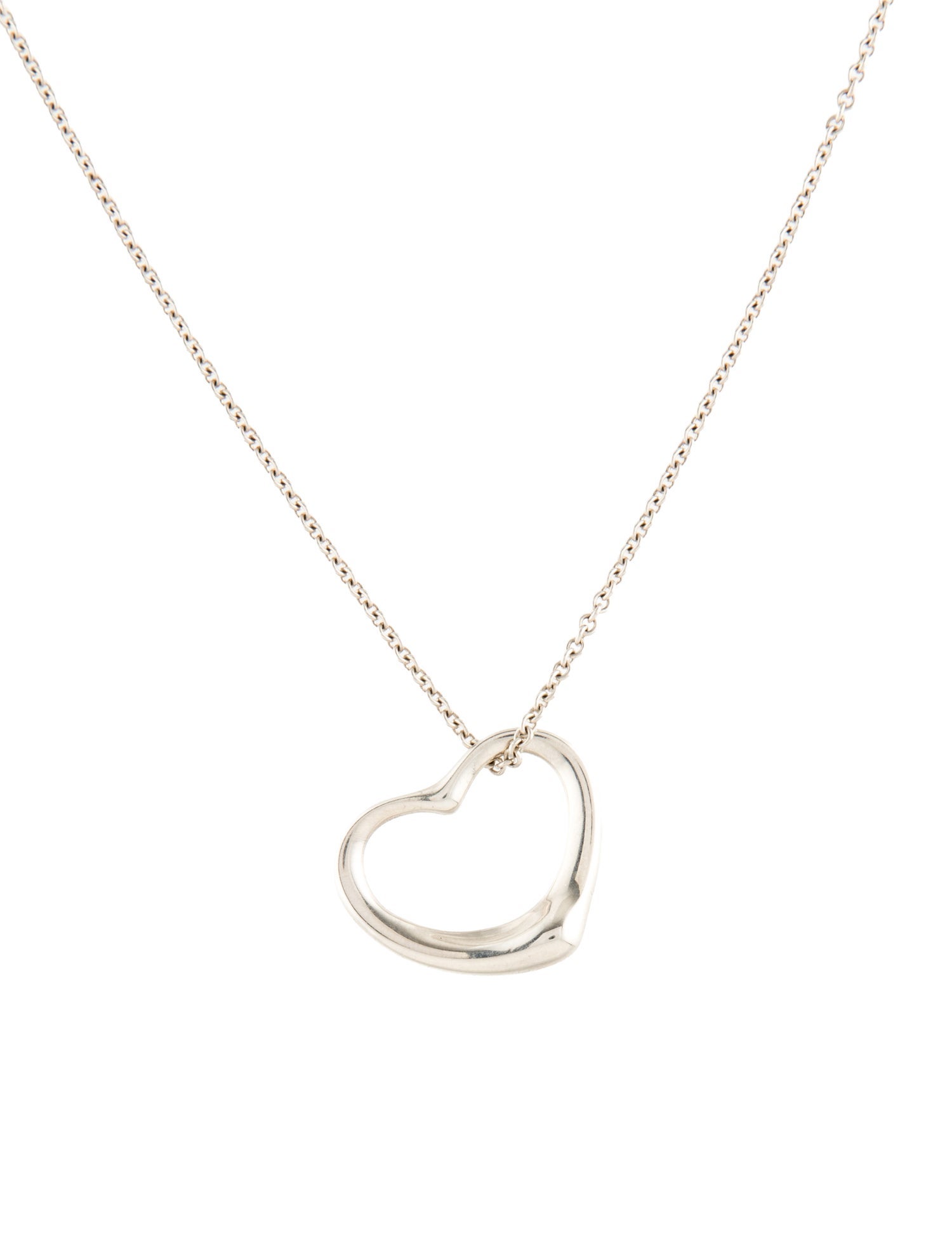Tiffany & Co. Open Heart Pendant Necklace