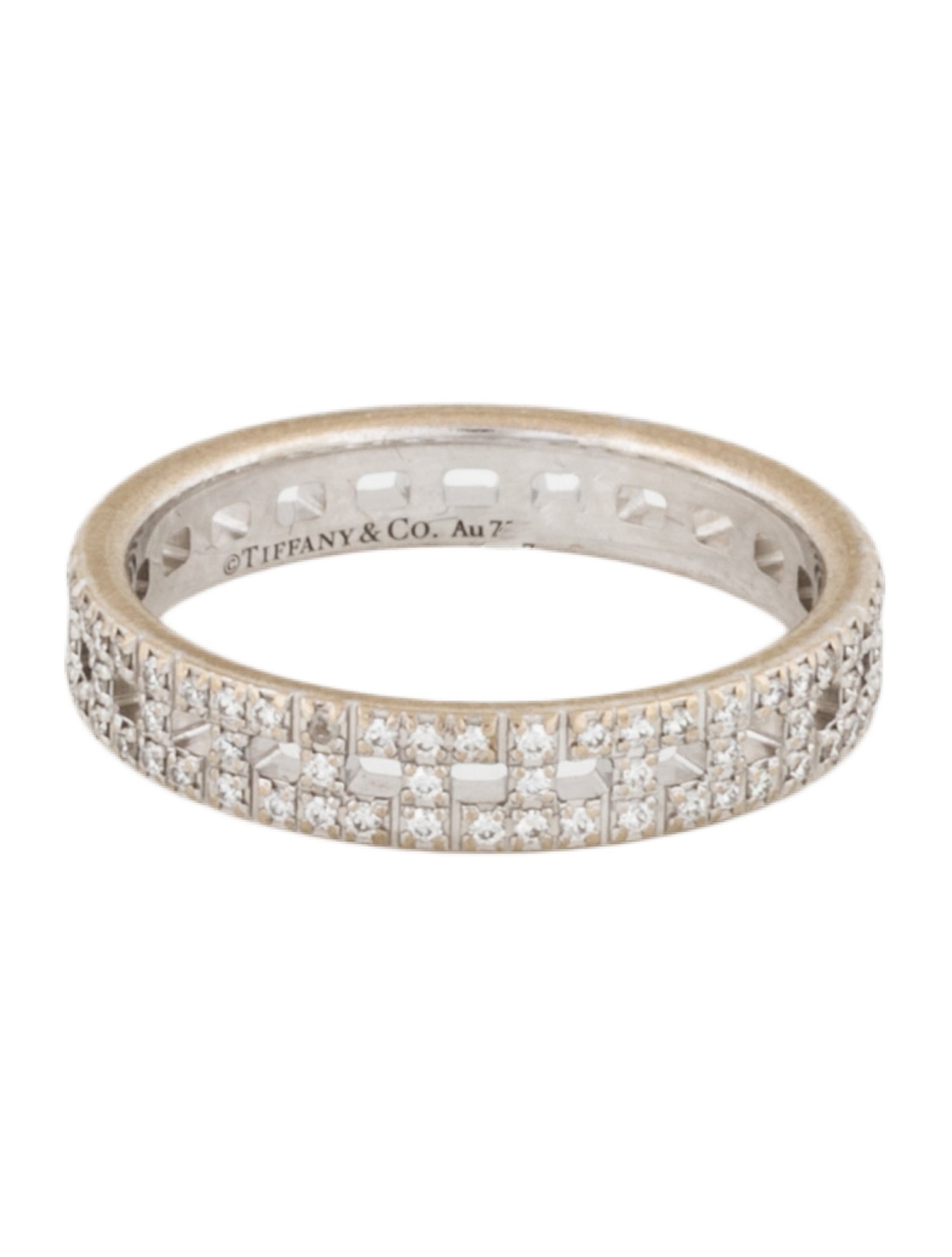 Tiffany & Co. 18K Diamond Pavé True Narrow Ring