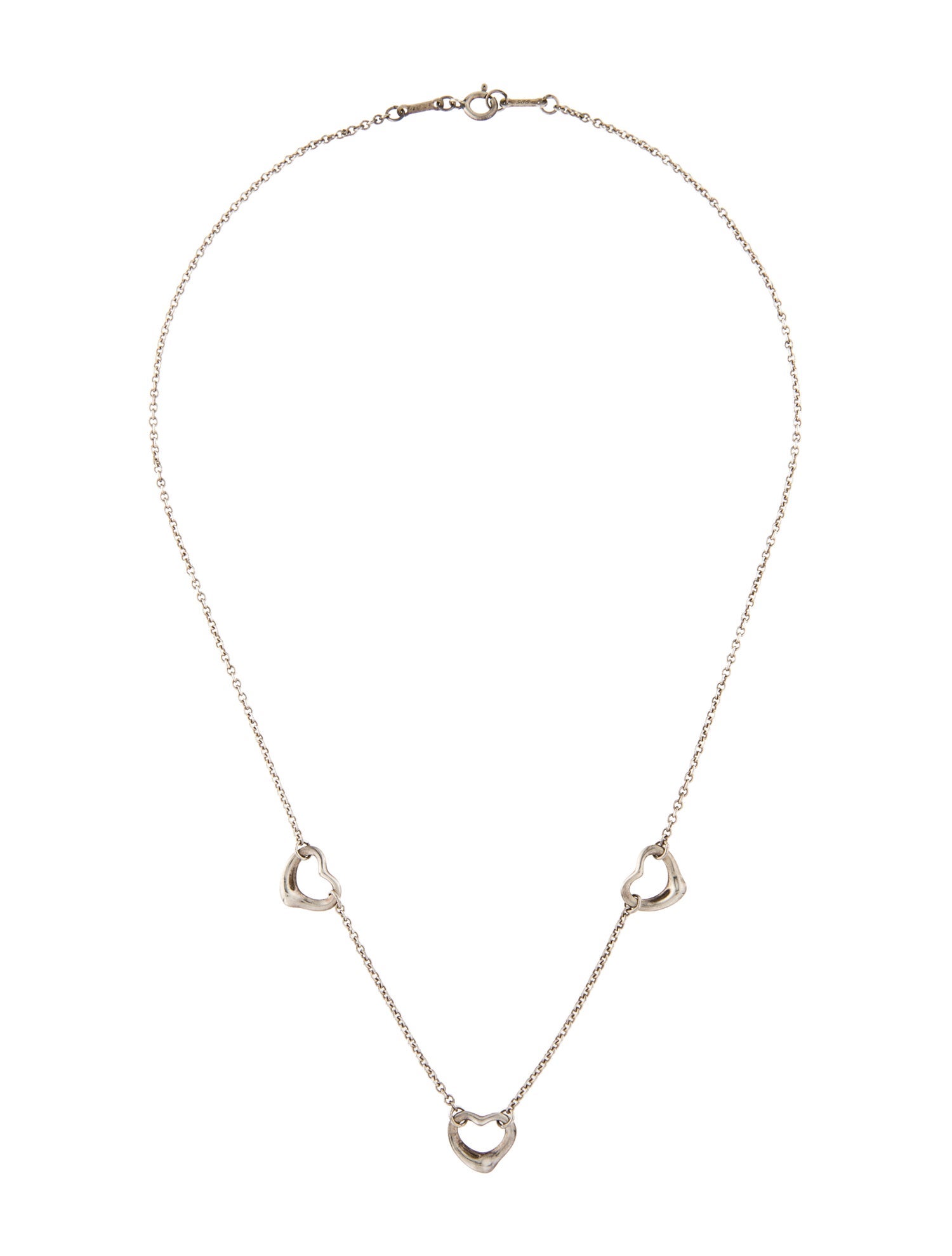 Tiffany & Co. Open Heart Three Station Necklace