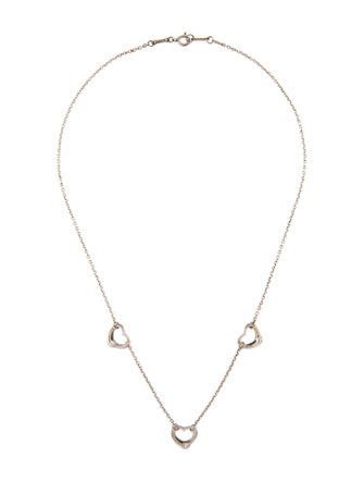 Tiffany & Co. Open Heart Three Station Necklace