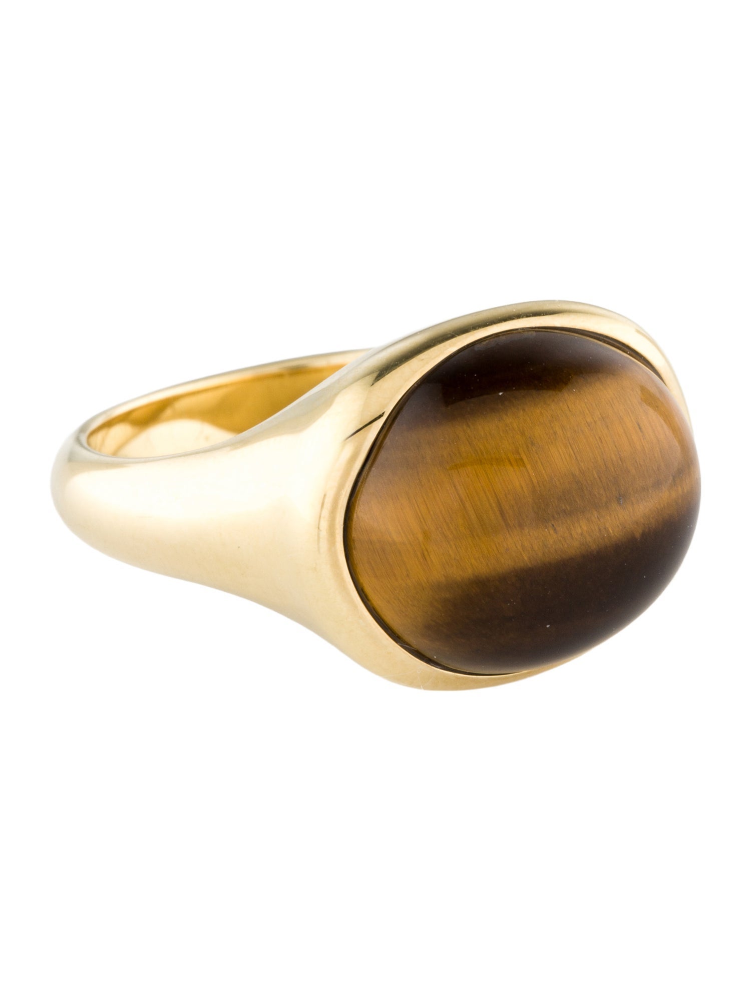 Tiffany & Co. 18K Tiger's Eye Quartx Cabochon Ring