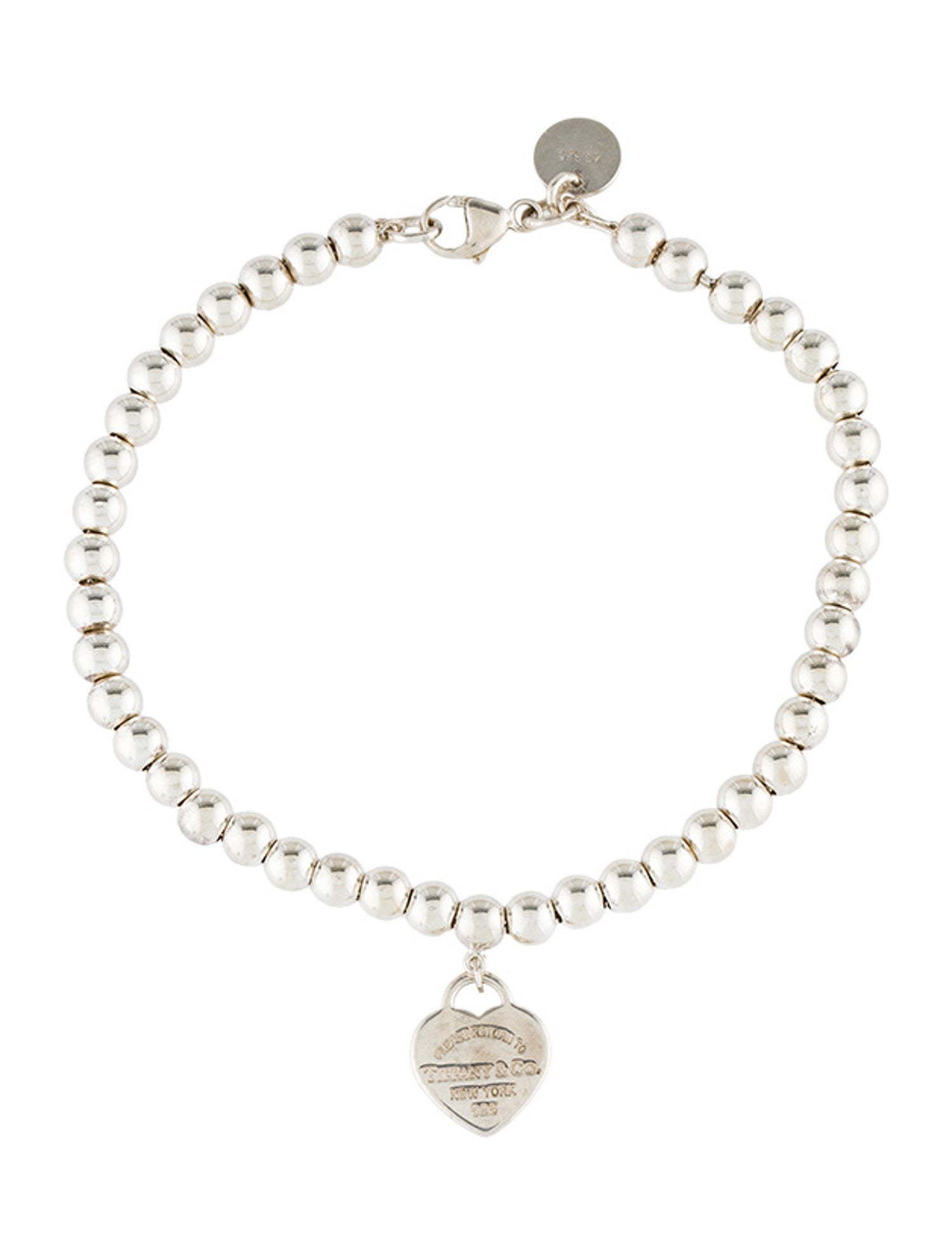 Tiffany & Co. Enamel Heart Tag Bead Bracelet