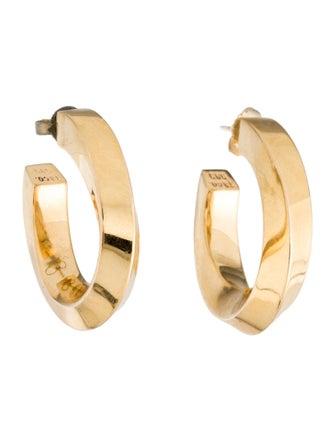 Tiffany & Co. 14K Beveled Twist Hoop Earrings