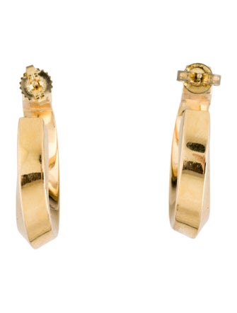 Tiffany & Co. 14K Beveled Twist Hoop Earrings