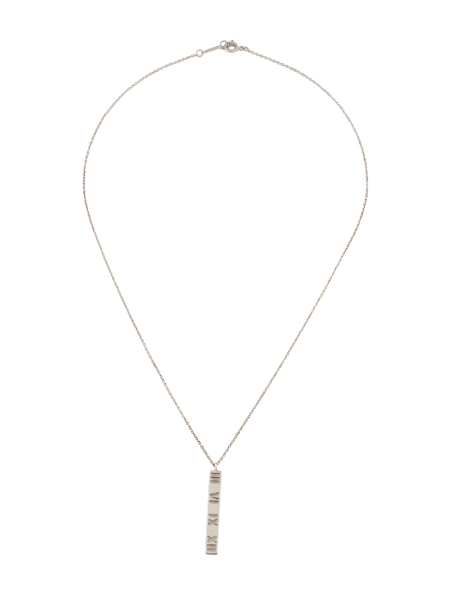Tiffany & Co. Atlas Bar Pendant Necklace