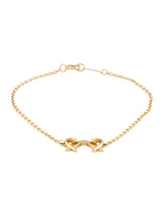 Tiffany & Co. 18K Diamond Double Loving Heart Bracelet