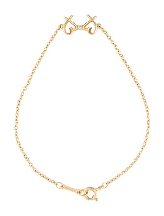 Tiffany & Co. 18K Diamond Double Loving Heart Bracelet