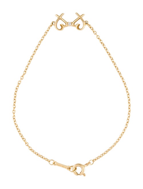 Tiffany & Co. 18K Diamond Double Loving Heart Bracelet