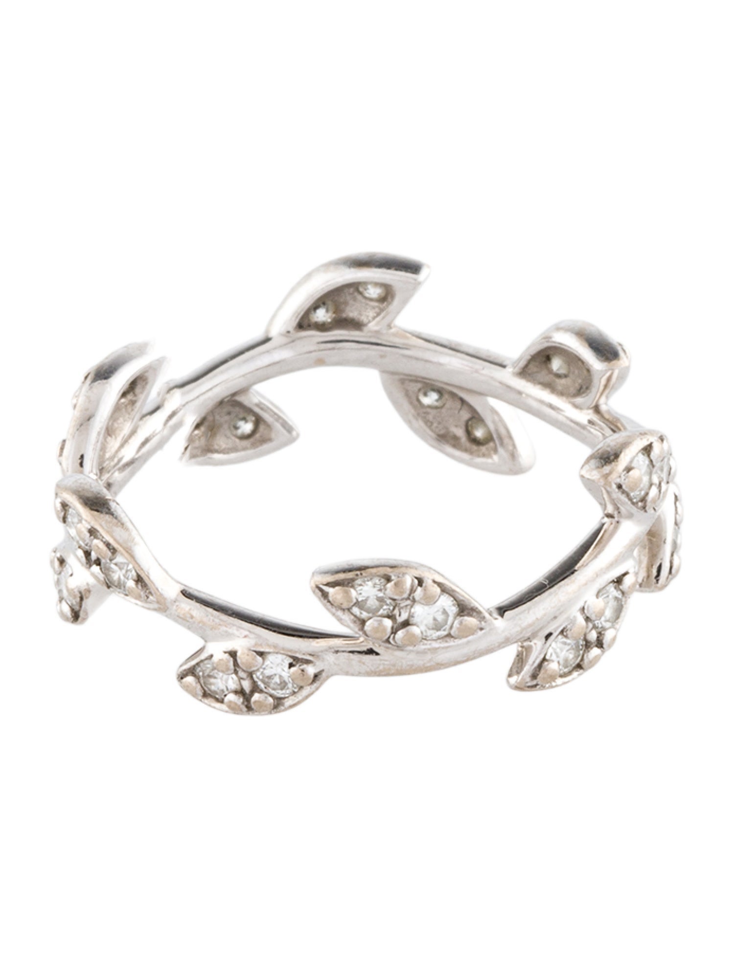 Tiffany & Co. 18K Diamond Olive Leaf Ring