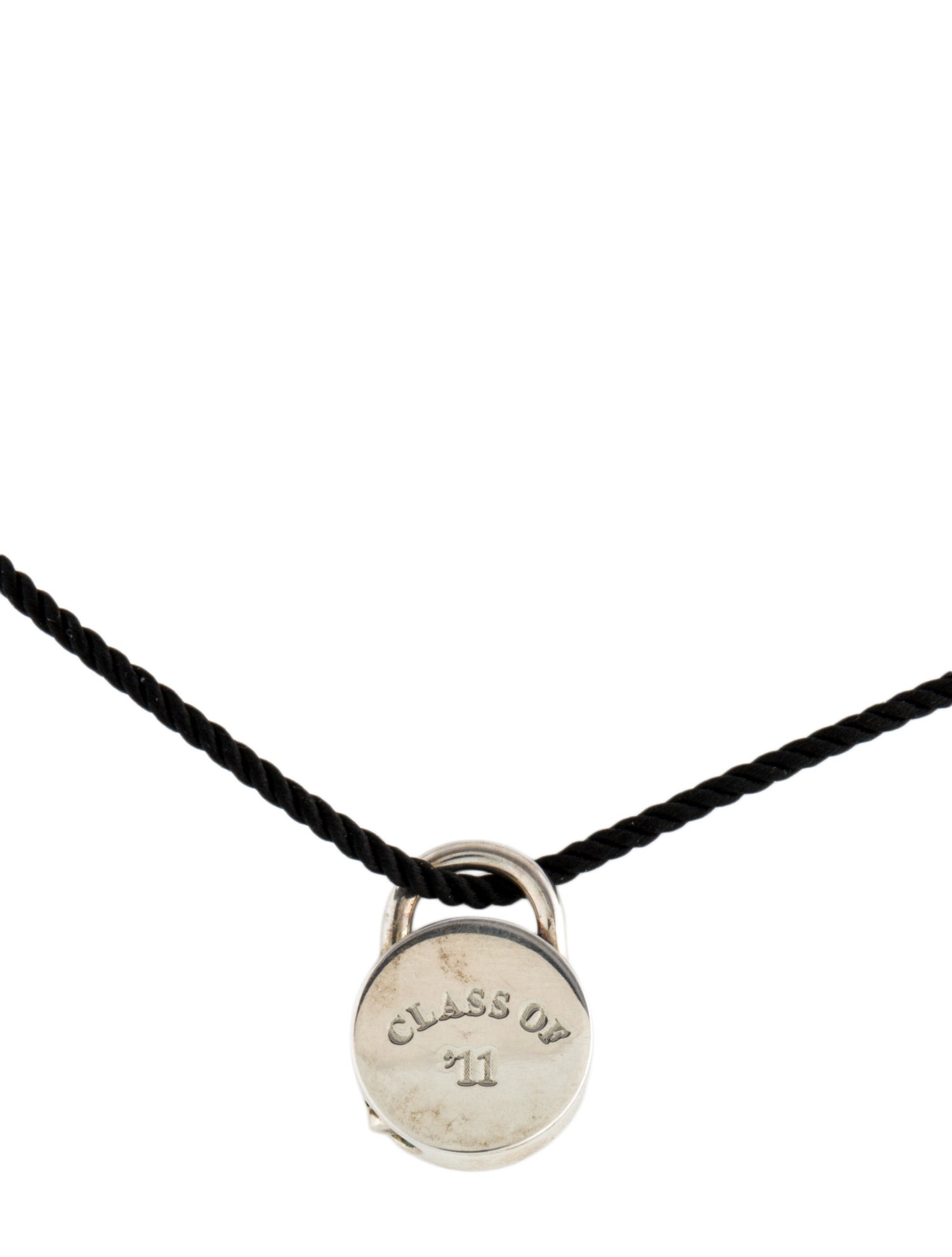 Tiffany & Co. 'Class of '11' Padlock Pendant w/ Cord