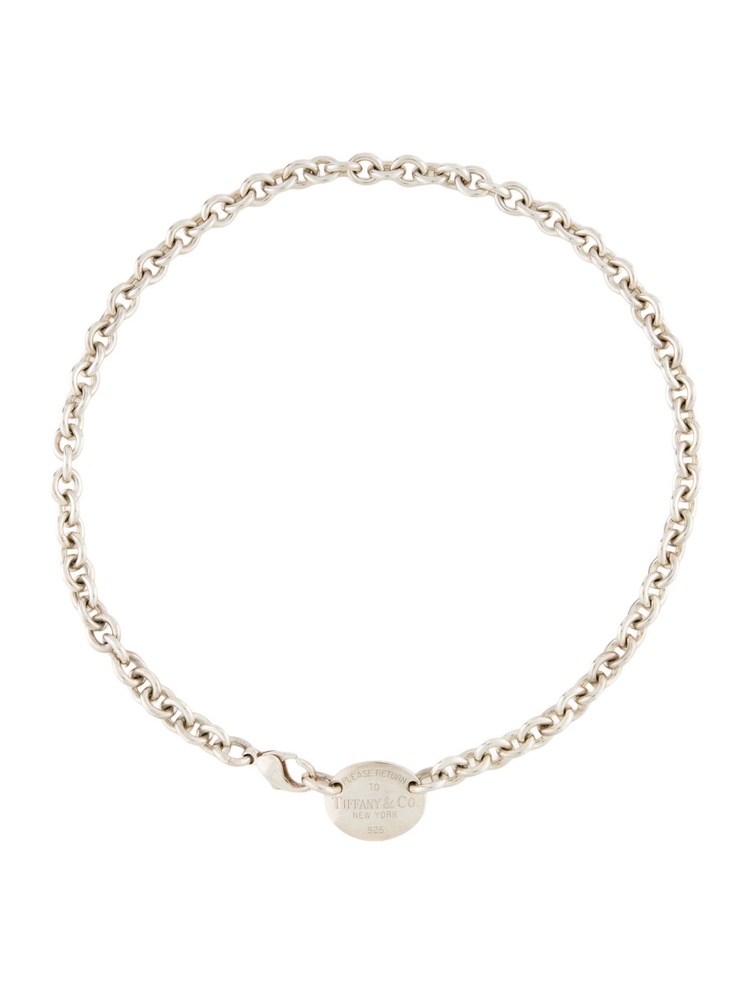 Tiffany & Co. Tag Choker Chain Necklace