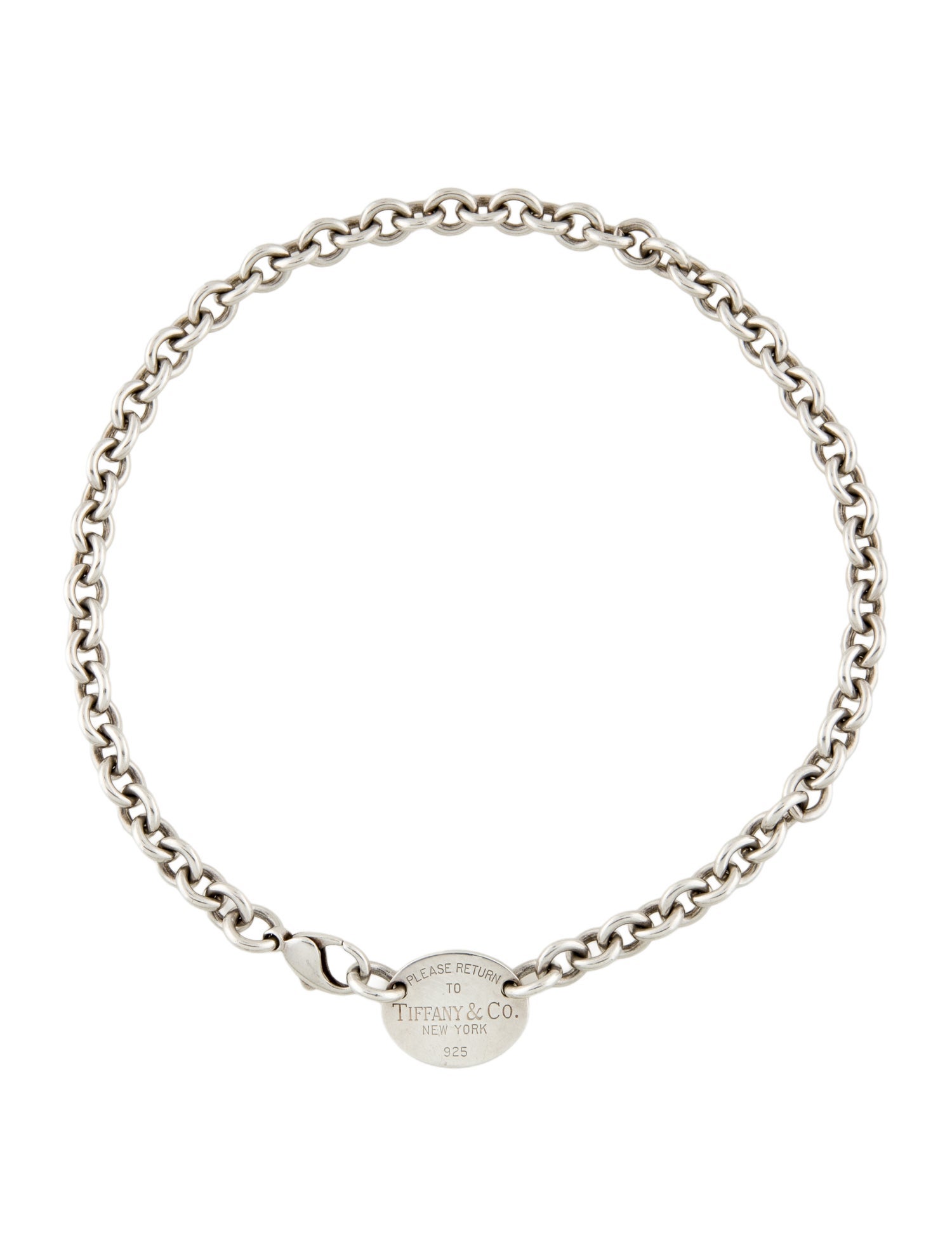 Tiffany & Co. Return to Tiffany Oval Tag Pendant Necklace