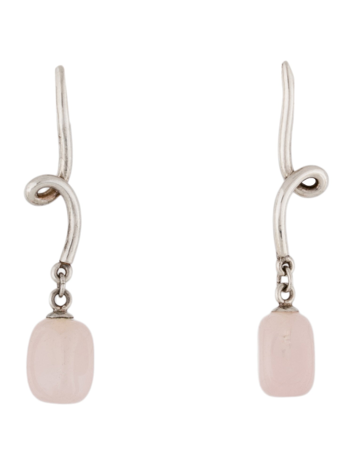Tiffany & Co. Rose Quartz Twirl Drop Earrings
