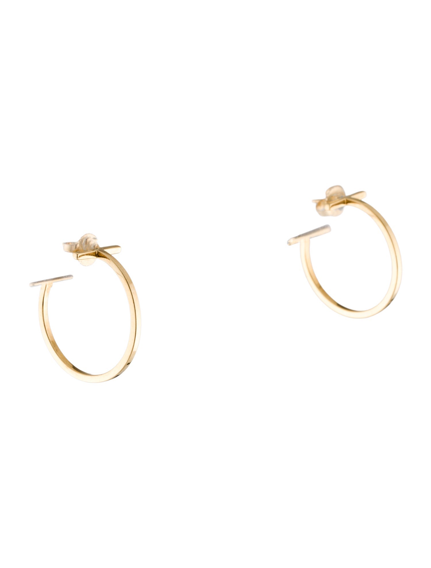 Tiffany & Co. 18K T Wire Hoop Earrings, Medium