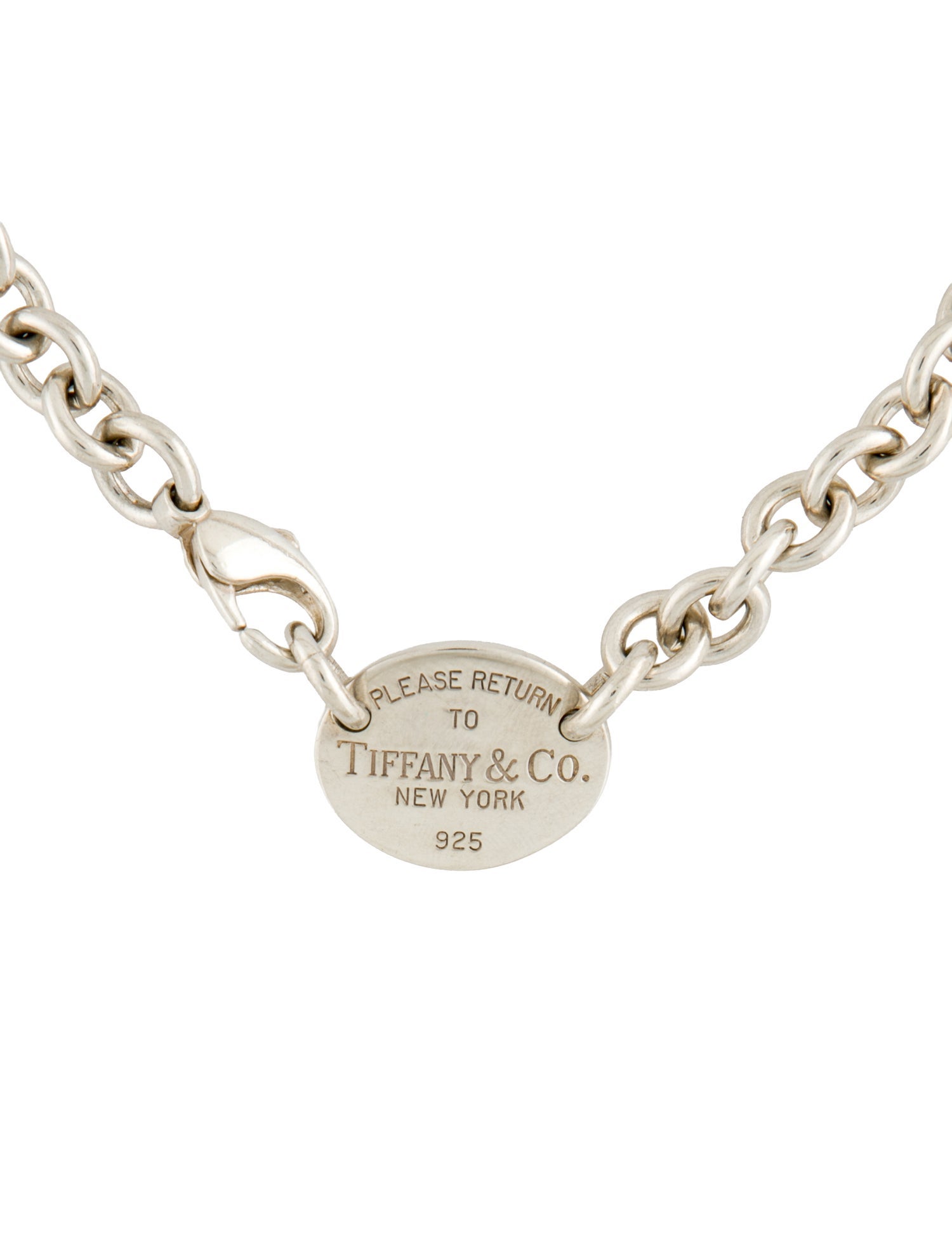 Tiffany & Co. Oval Tag Pendant Necklace