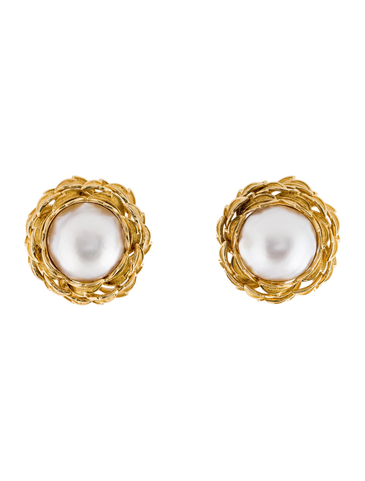 Tiffany & Co. Vintage 18K Pearl Earclips