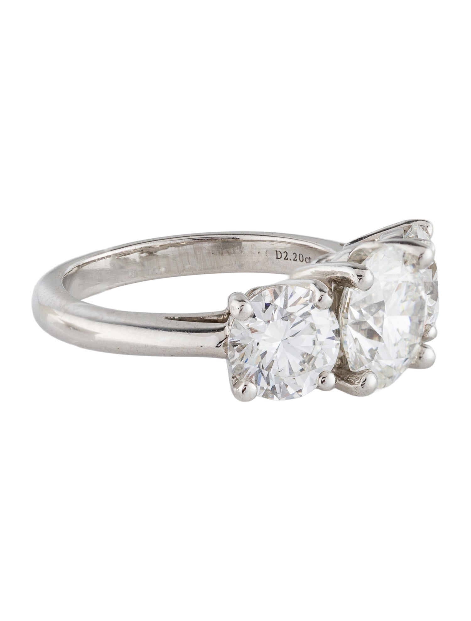 Tiffany & Co. Platinum 4.57ctw Three-Stone Diamond Engagement Ring