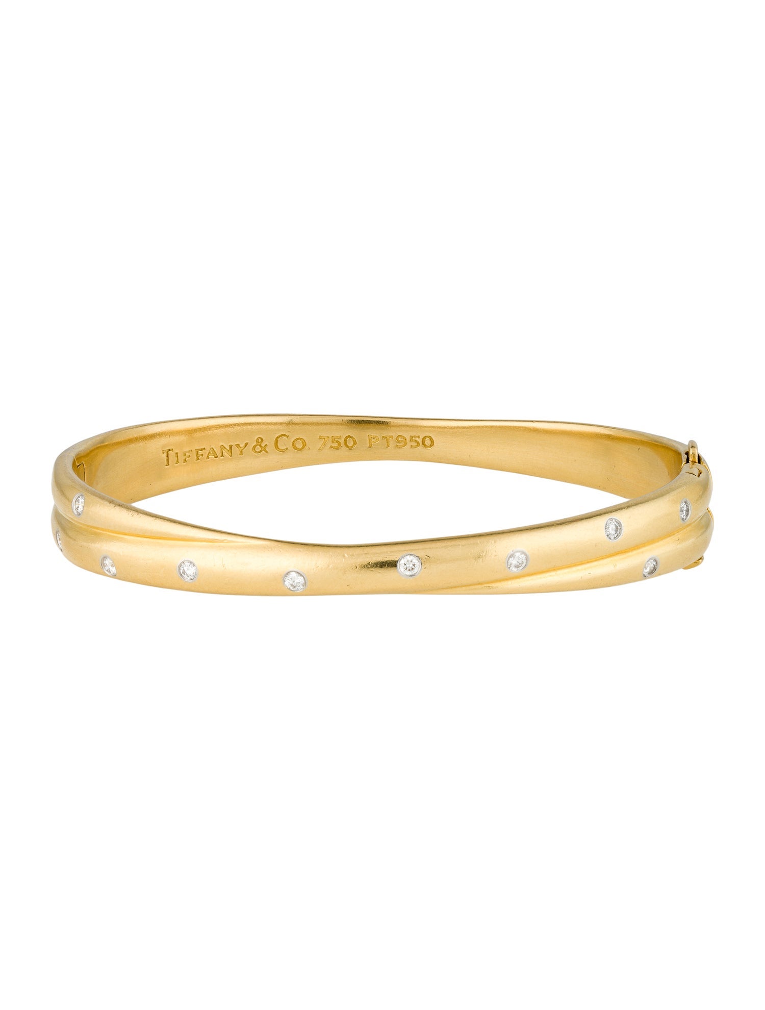 Tiffany & Co. 18K & Platinum Diamond Etoile Bangle Bracelet
