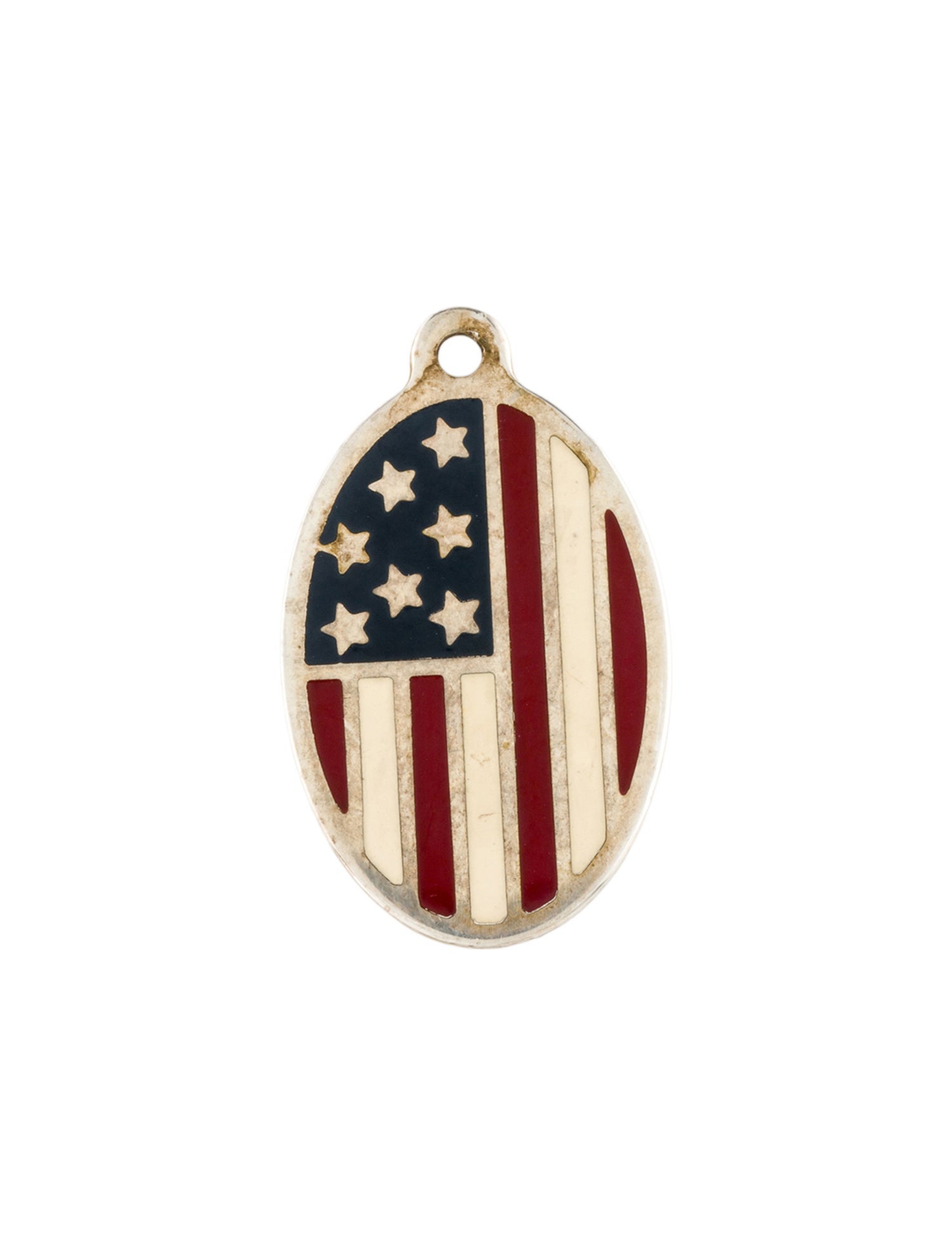 Tiffany & Co. Vintage Enamel American Flag Oval Charm