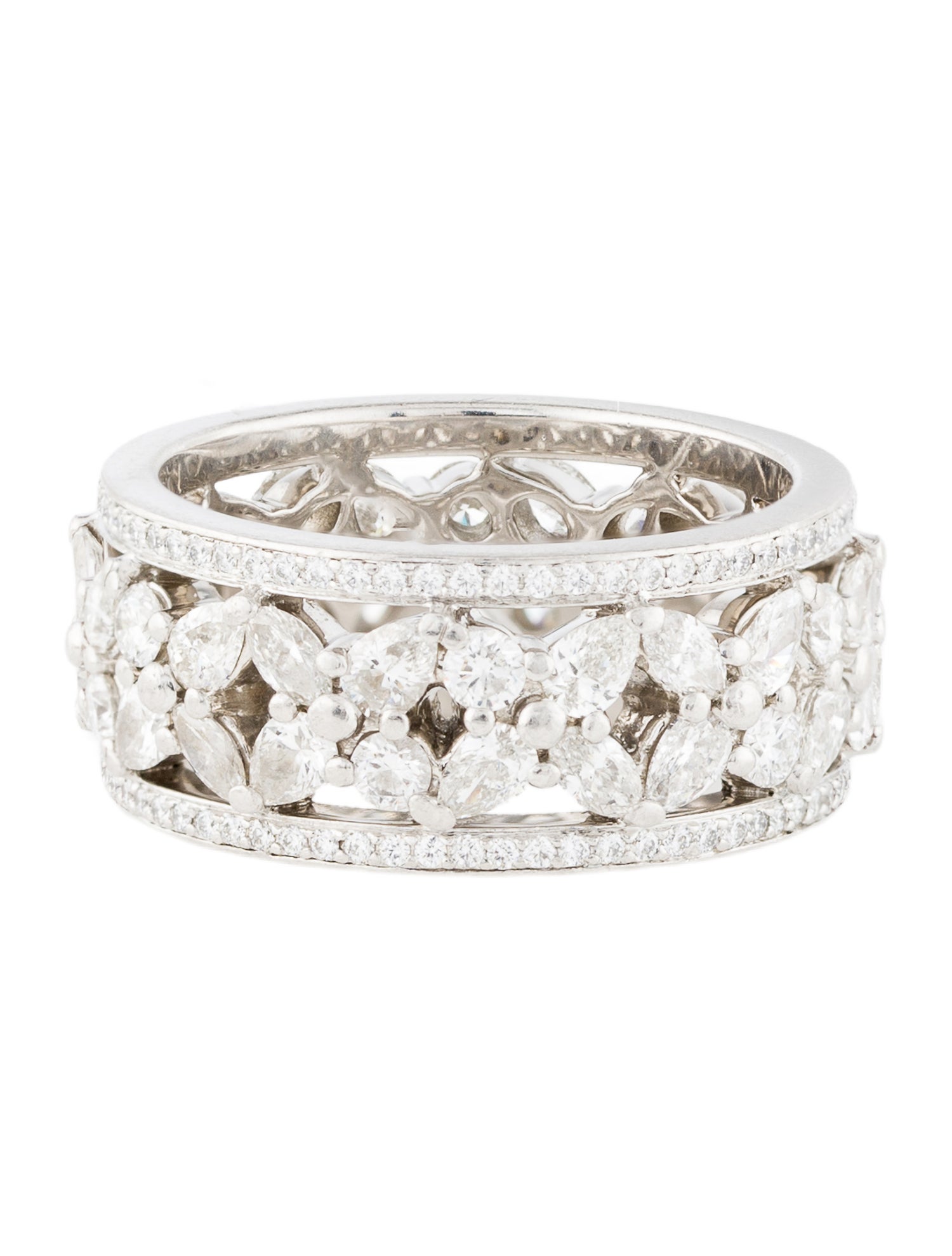 Tiffany & Co. Platinum Diamond Victoria Mixed Cluster Band Ring