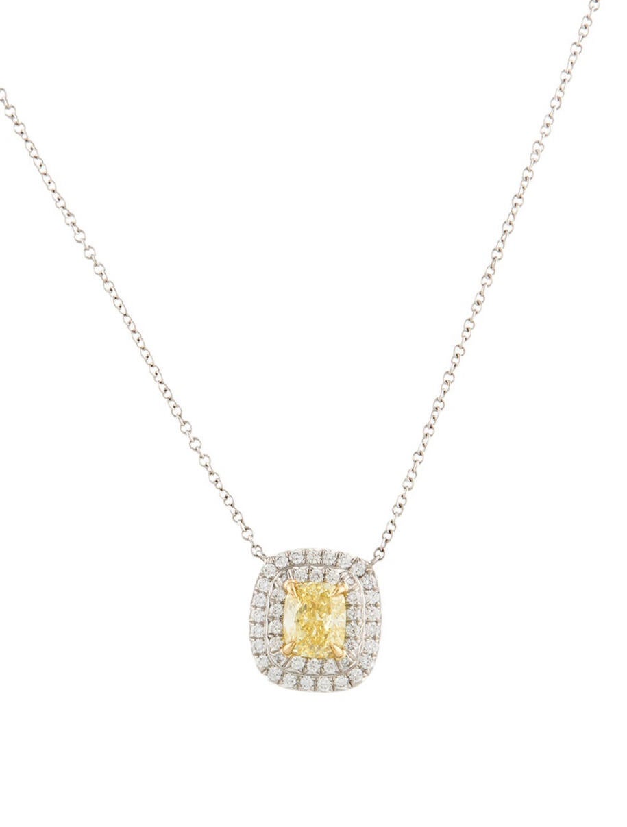 Tiffany & Co. Platinum 1.09ctw Diamond Soleste Pendant Necklace